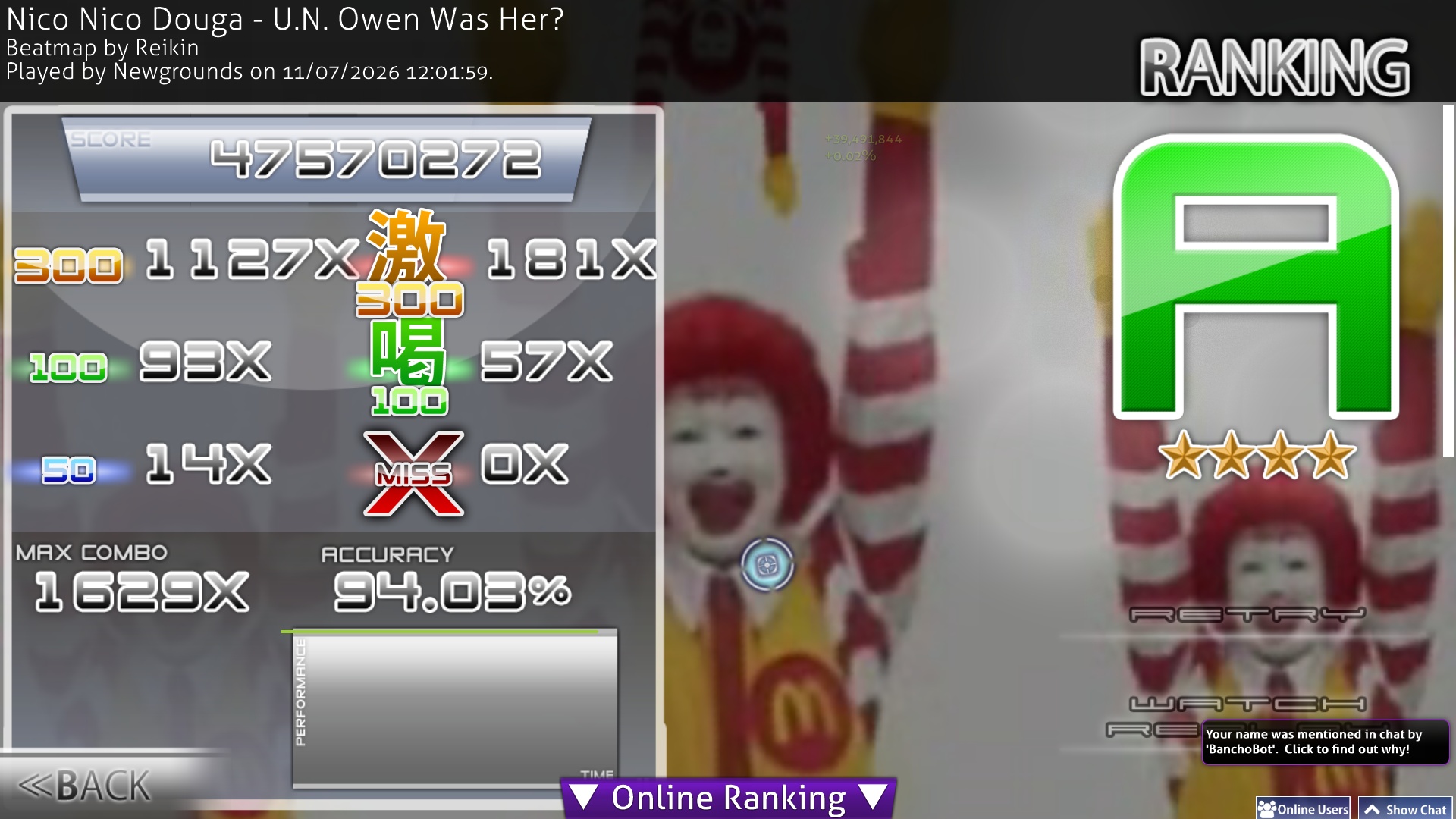 Impossible OSU song FULL COMBOed
